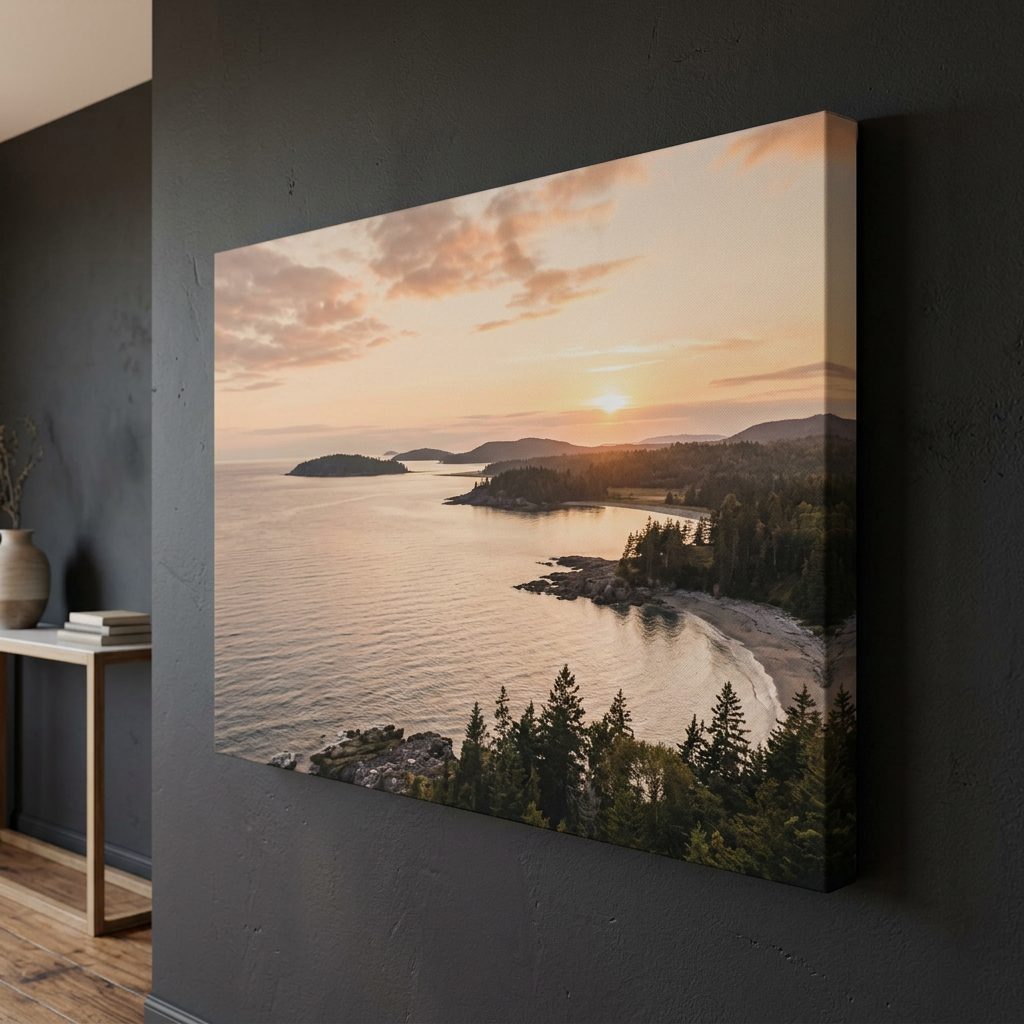 Square format gallery-wrapped canvas print