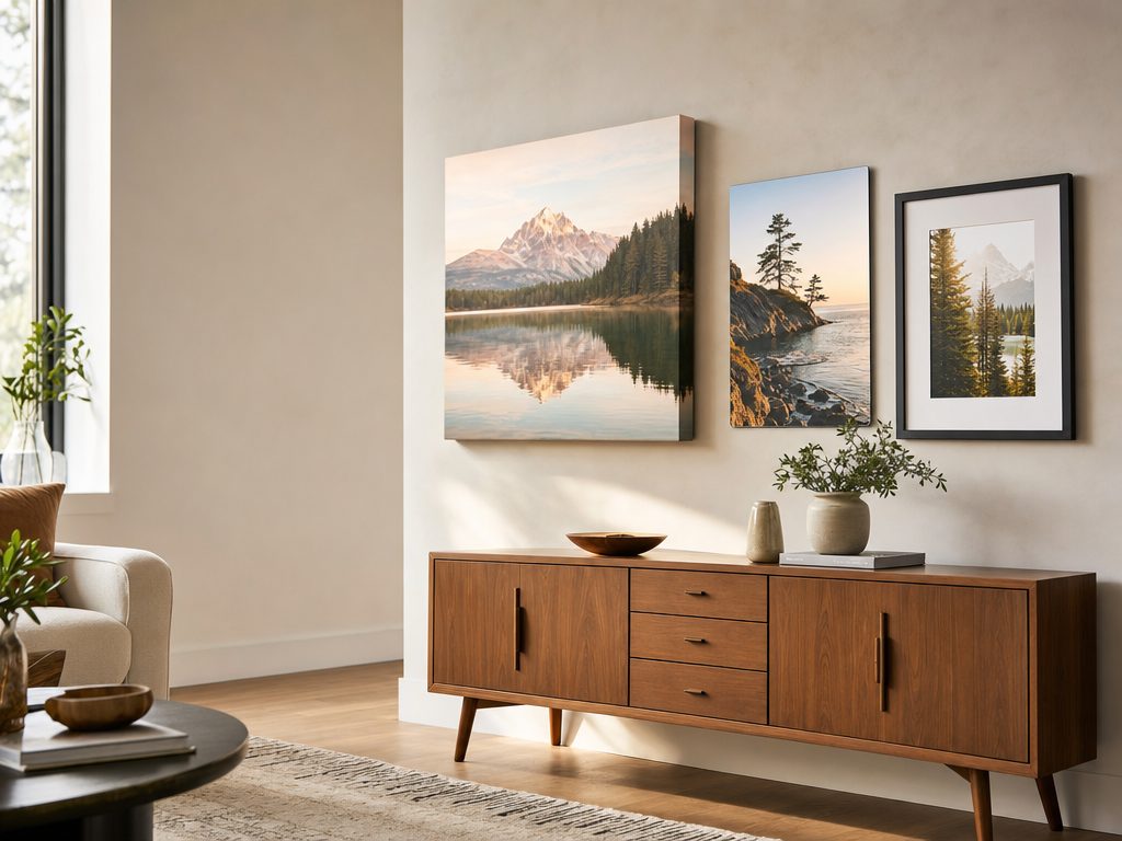 Custom wall art with hanging hardware, ready to hang